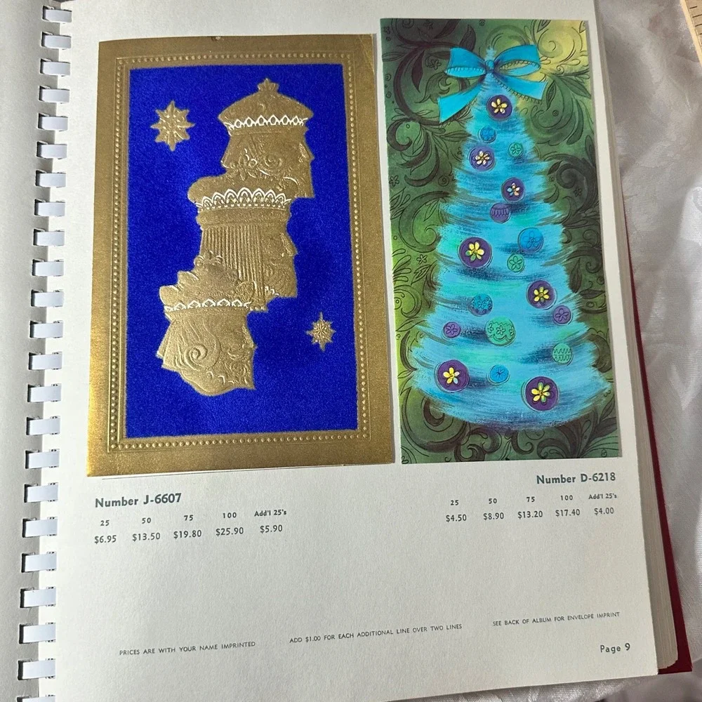 Masterpiece Studios Christmas Card Sample Book 1969 Red Large Good Vintage MCM